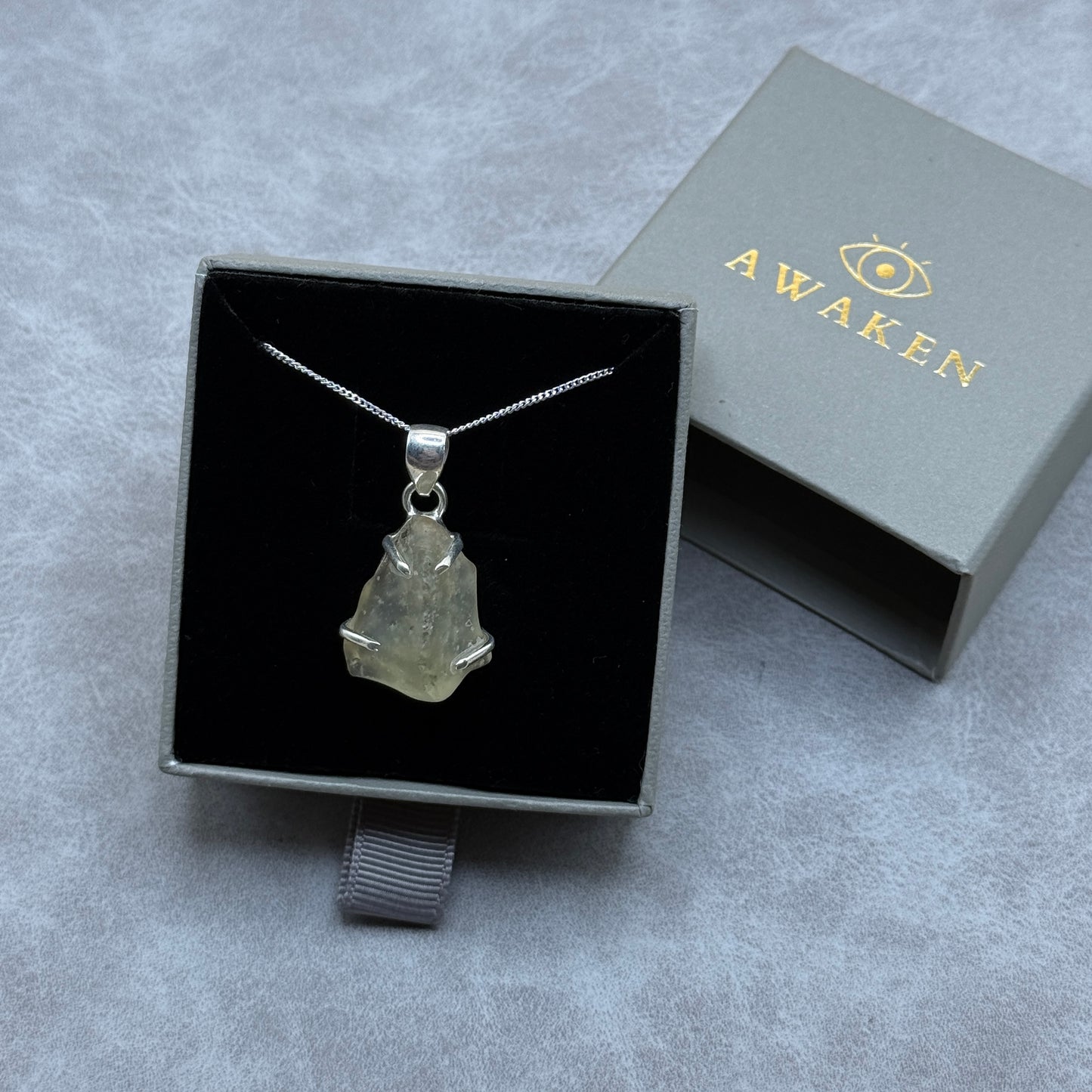 Sterling Silver 925 Libyan Desert Glass Necklace | TRANSFORMATION | ABUNDANCE | INSPIRATION