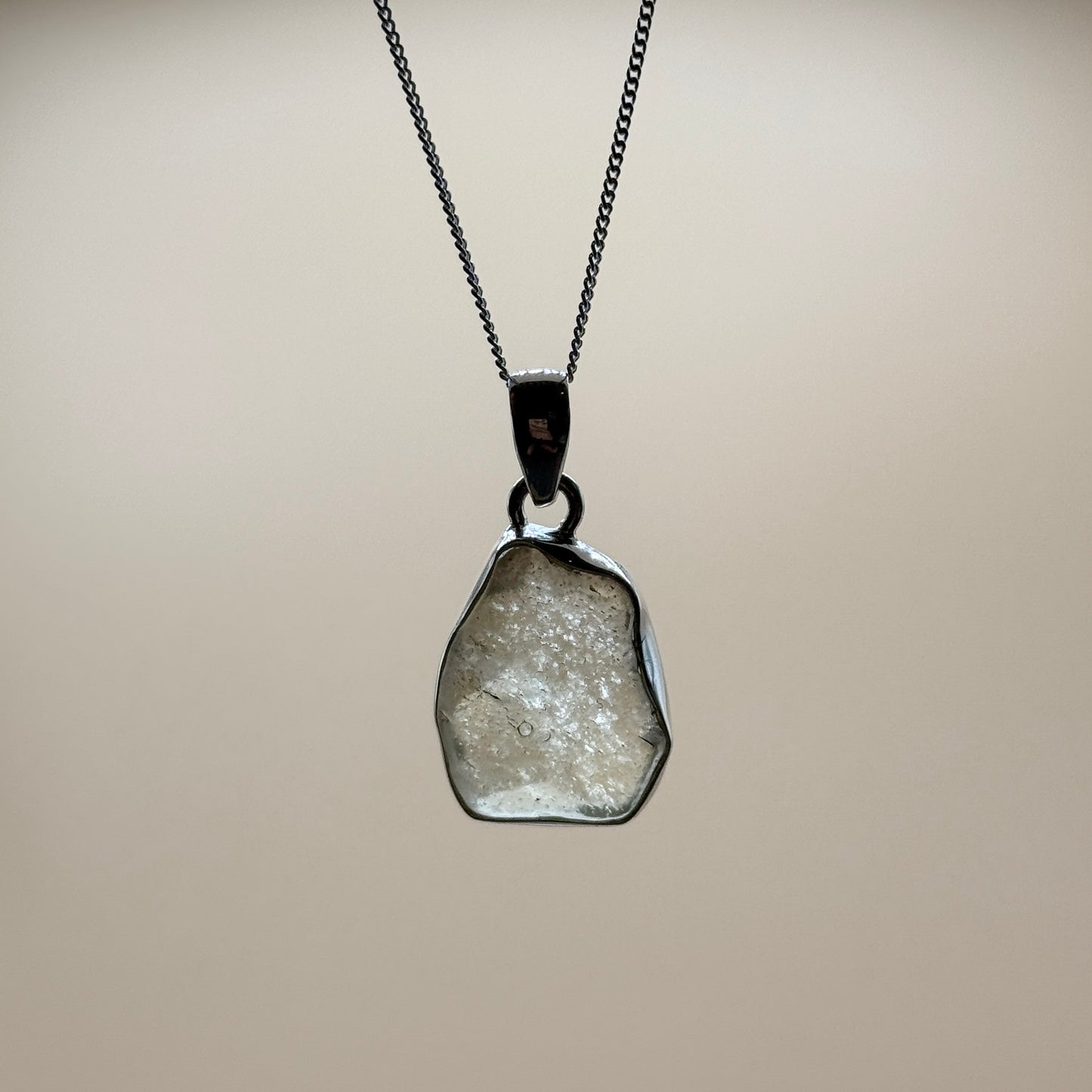 Sterling Silver 925 Libyan Desert Glass Necklace | TRANSFORMATION | ABUNDANCE | INSPIRATION