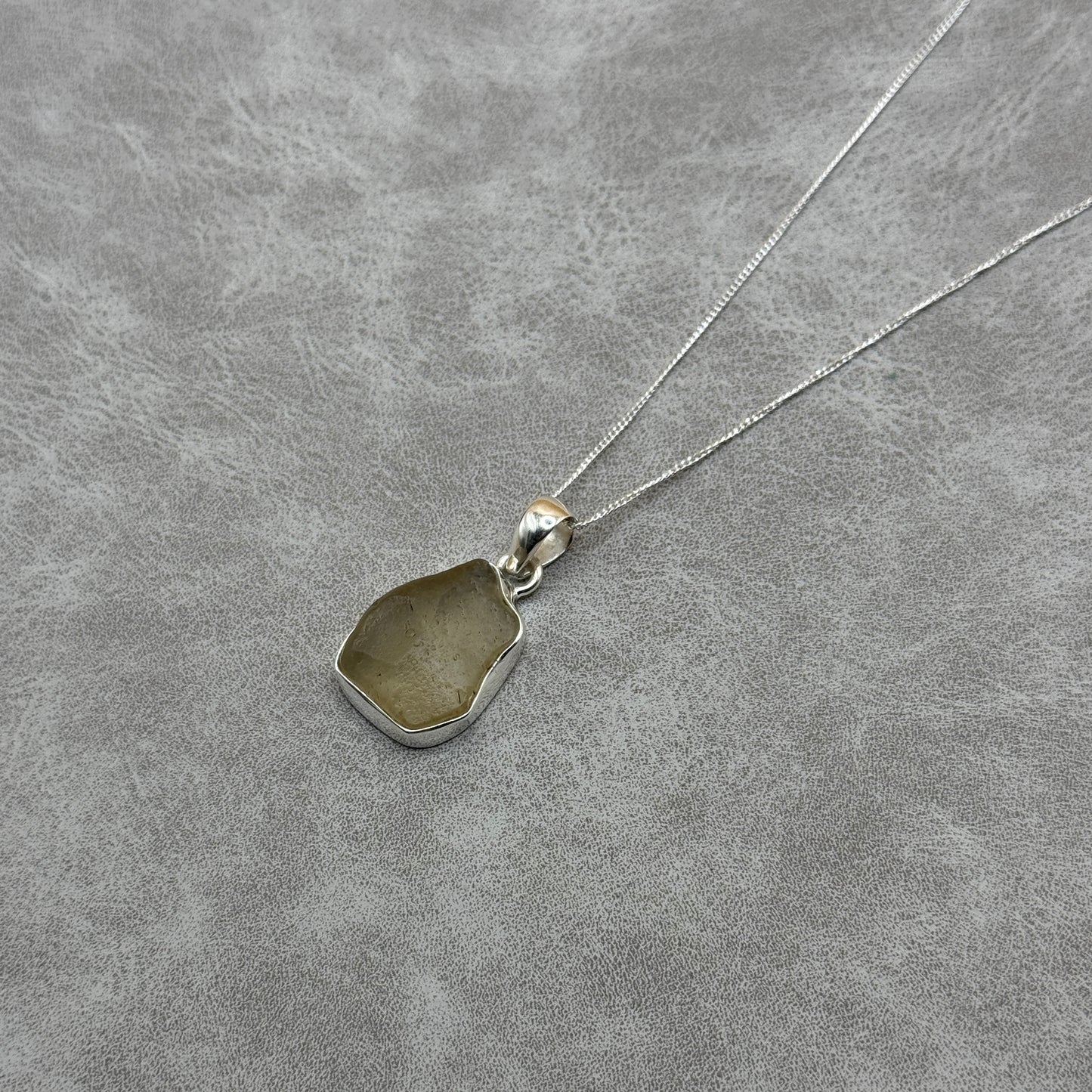 Sterling Silver 925 Libyan Desert Glass Necklace | TRANSFORMATION | ABUNDANCE | INSPIRATION