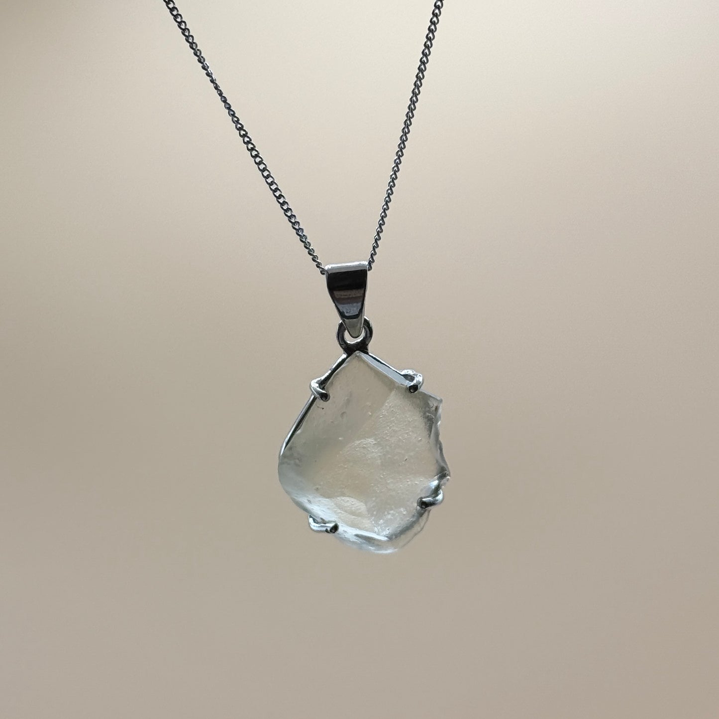 Sterling Silver 925 Libyan Desert Glass Necklace | TRANSFORMATION | ABUNDANCE | INSPIRATION