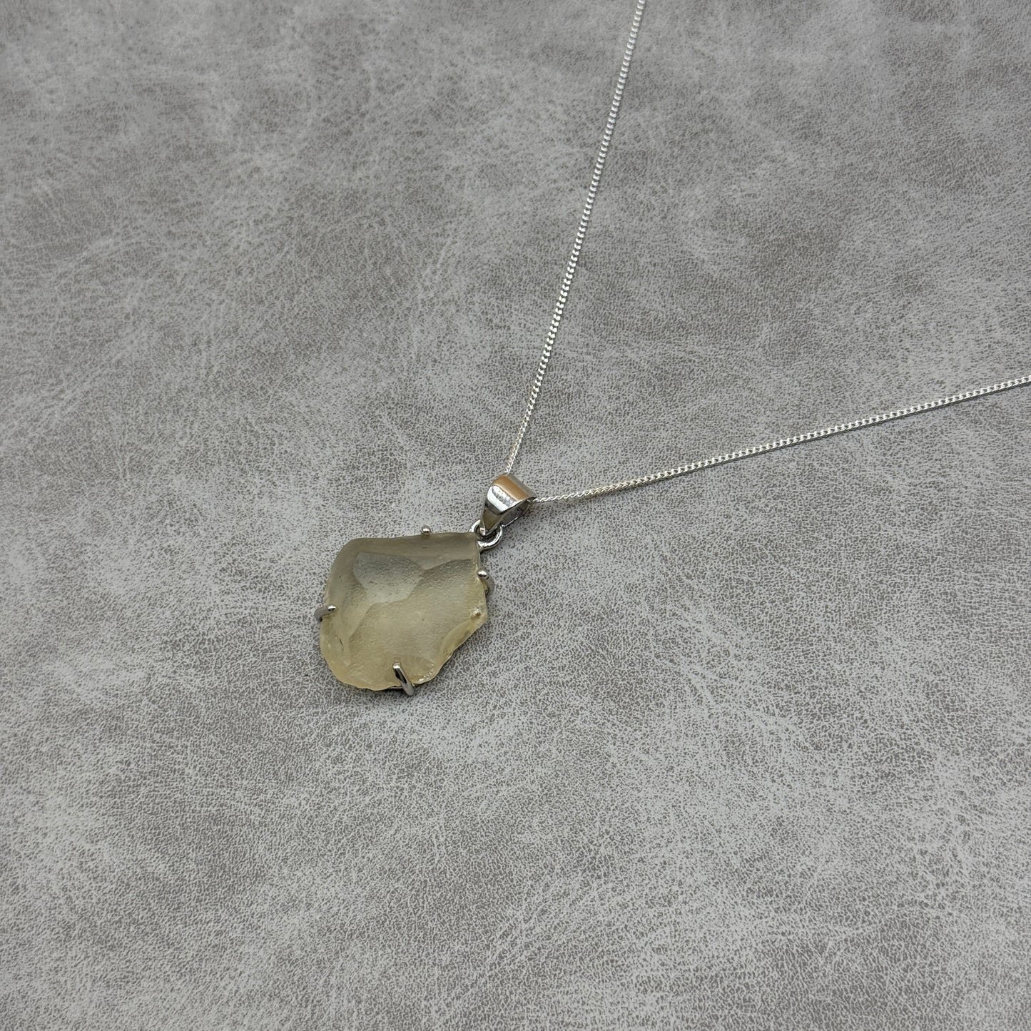 Sterling Silver 925 Libyan Desert Glass Necklace | TRANSFORMATION | ABUNDANCE | INSPIRATION