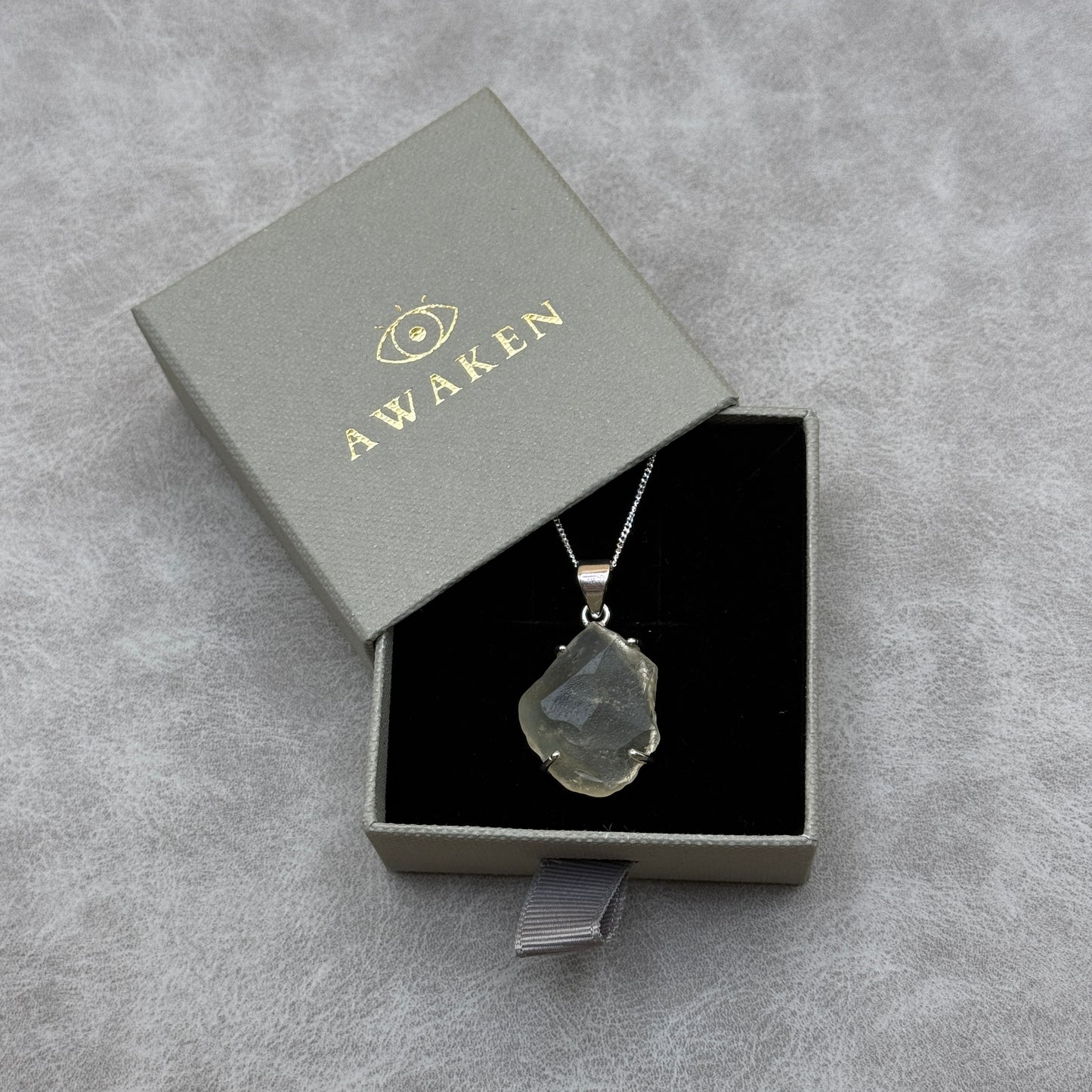 Sterling Silver 925 Libyan Desert Glass Necklace | TRANSFORMATION | ABUNDANCE | INSPIRATION