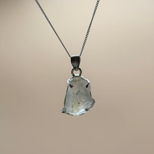 Sterling Silver 925 Libyan Desert Glass Necklace | TRANSFORMATION | ABUNDANCE | INSPIRATION