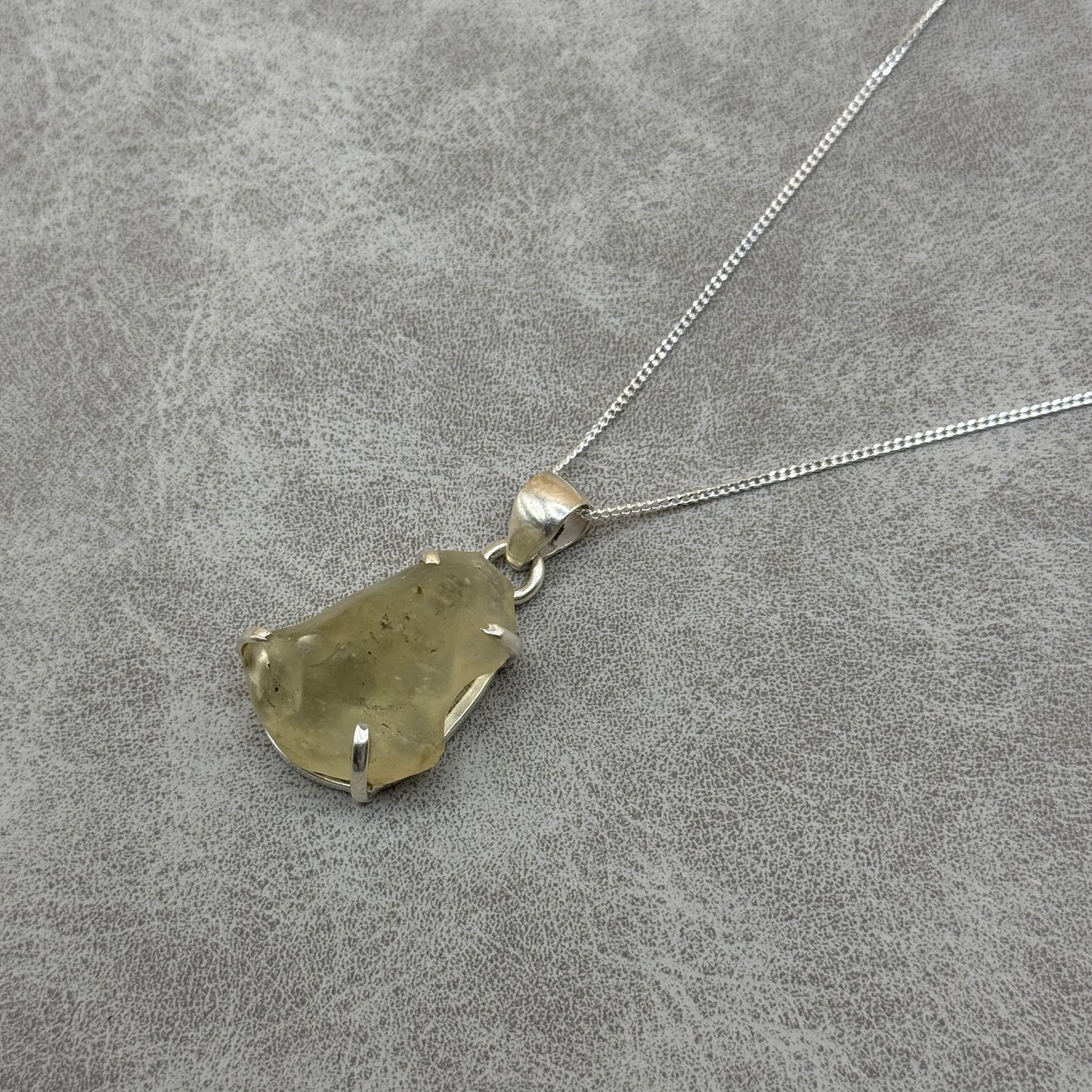 Sterling Silver 925 Libyan Desert Glass Necklace | TRANSFORMATION | ABUNDANCE | INSPIRATION