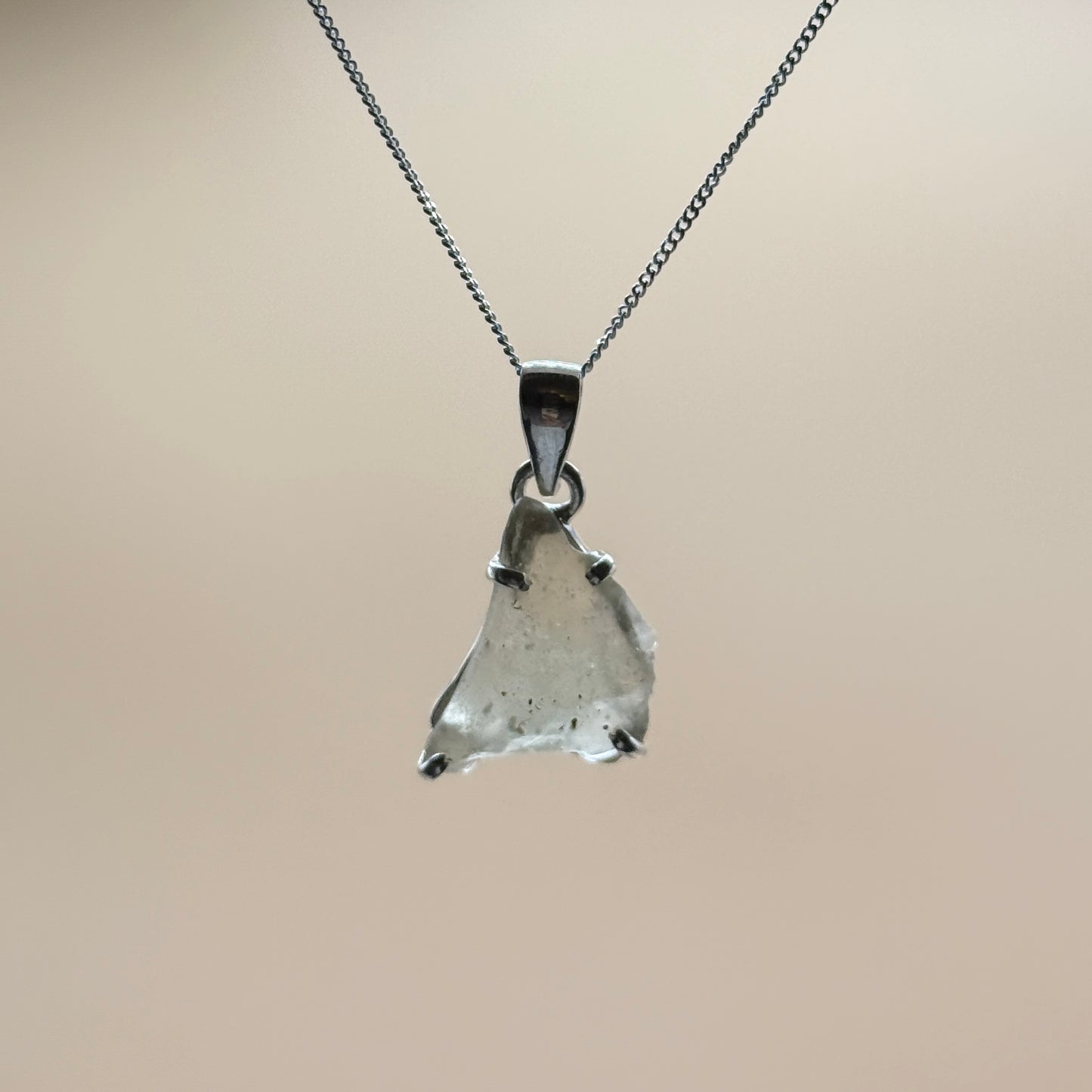 Sterling Silver 925 Libyan Desert Glass Necklace | TRANSFORMATION | ABUNDANCE | INSPIRATION