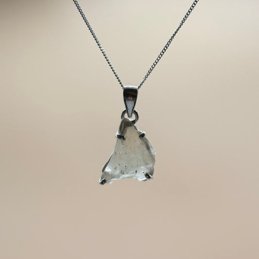 Sterling Silver 925 Libyan Desert Glass Necklace | TRANSFORMATION | ABUNDANCE | INSPIRATION