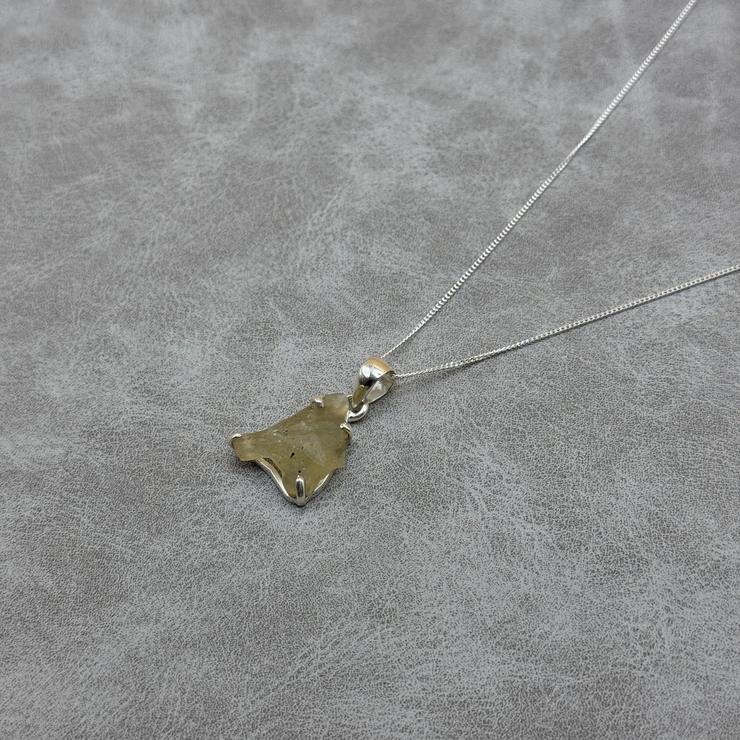 Sterling Silver 925 Libyan Desert Glass Necklace | TRANSFORMATION | ABUNDANCE | INSPIRATION