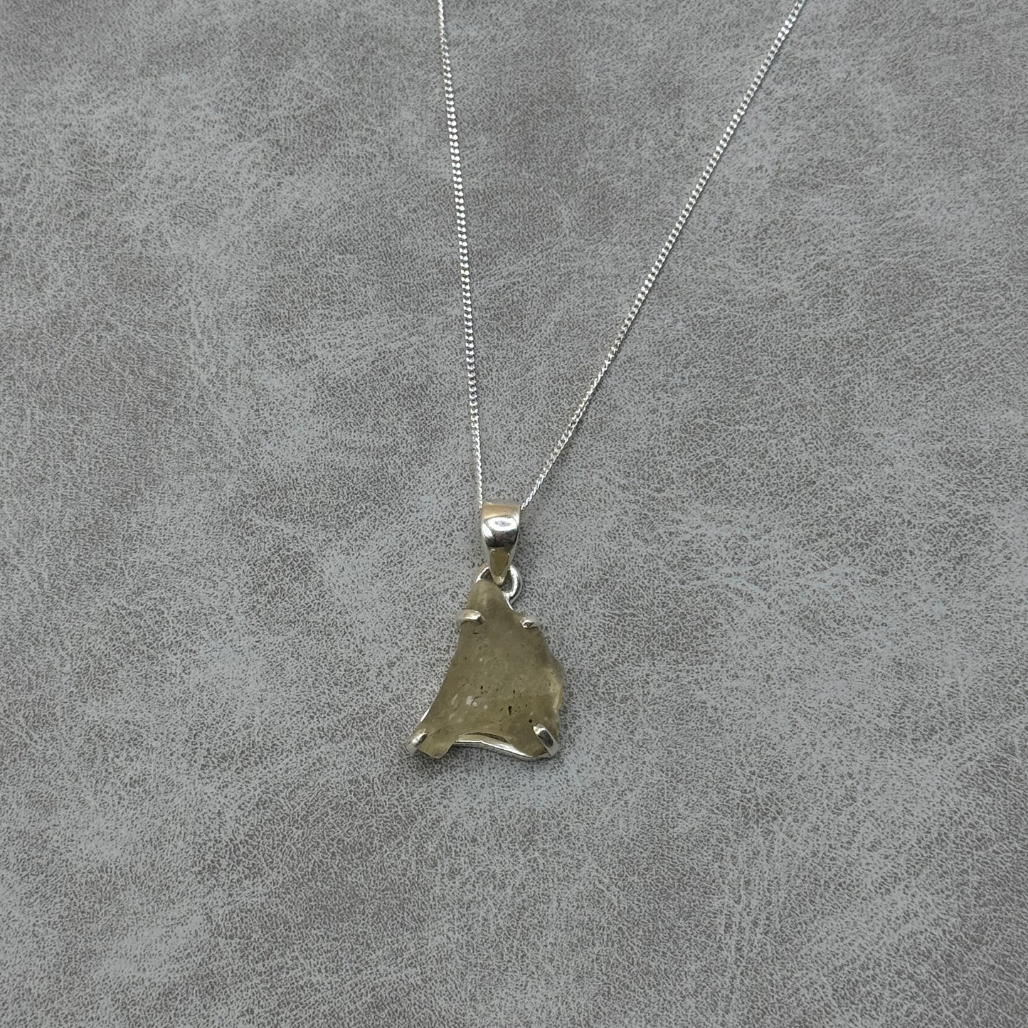 Sterling Silver 925 Libyan Desert Glass Necklace | TRANSFORMATION | ABUNDANCE | INSPIRATION