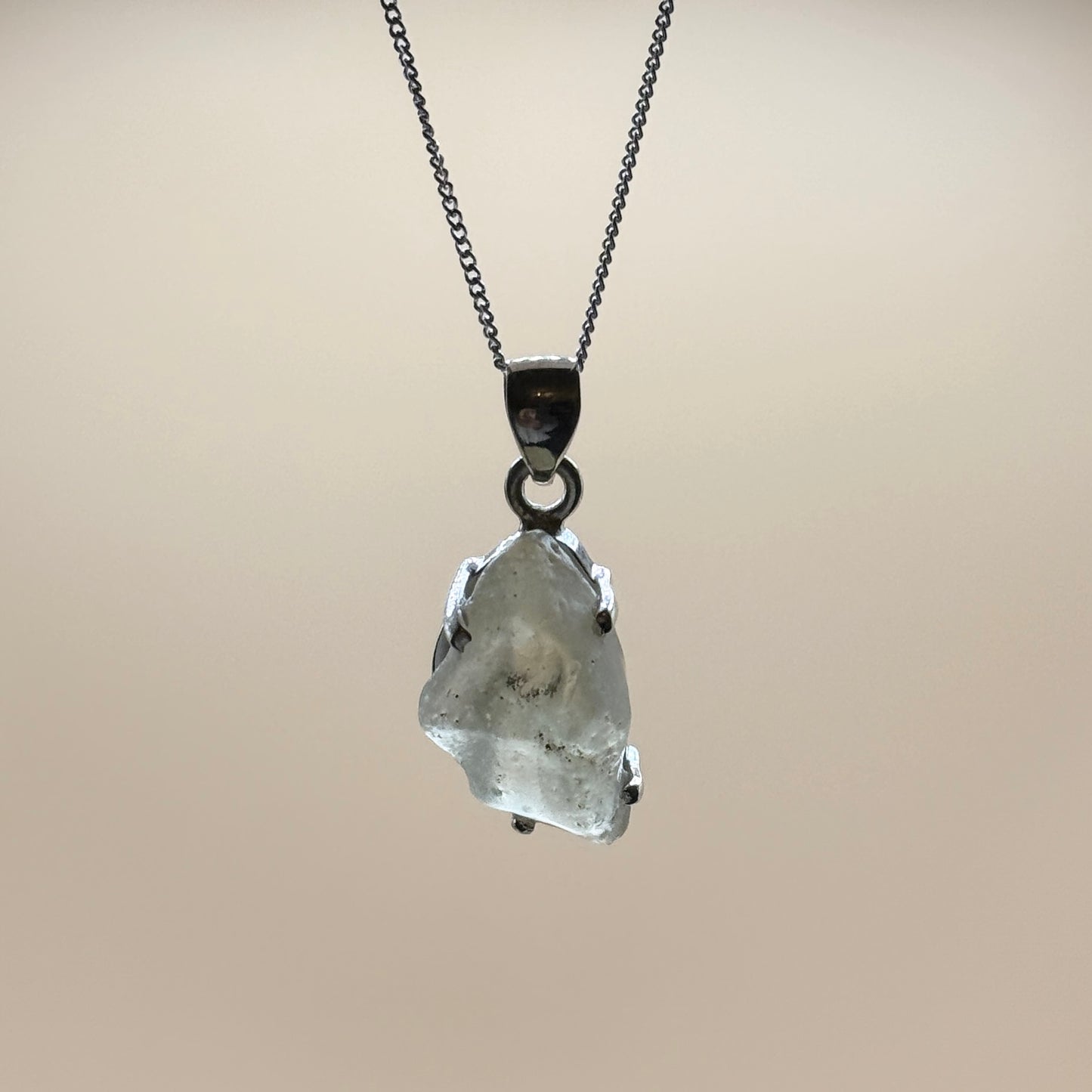 Sterling Silver 925 Libyan Desert Glass Necklace | TRANSFORMATION | ABUNDANCE | INSPIRATION