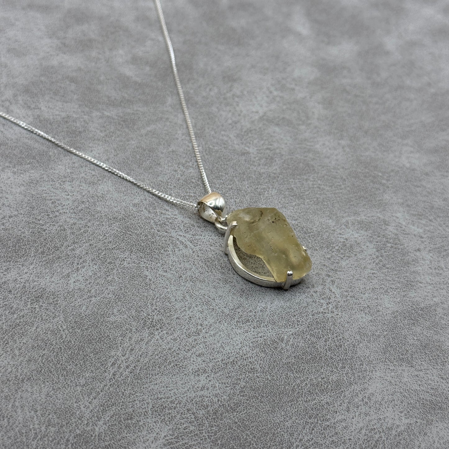 Sterling Silver 925 Libyan Desert Glass Necklace | TRANSFORMATION | ABUNDANCE | INSPIRATION