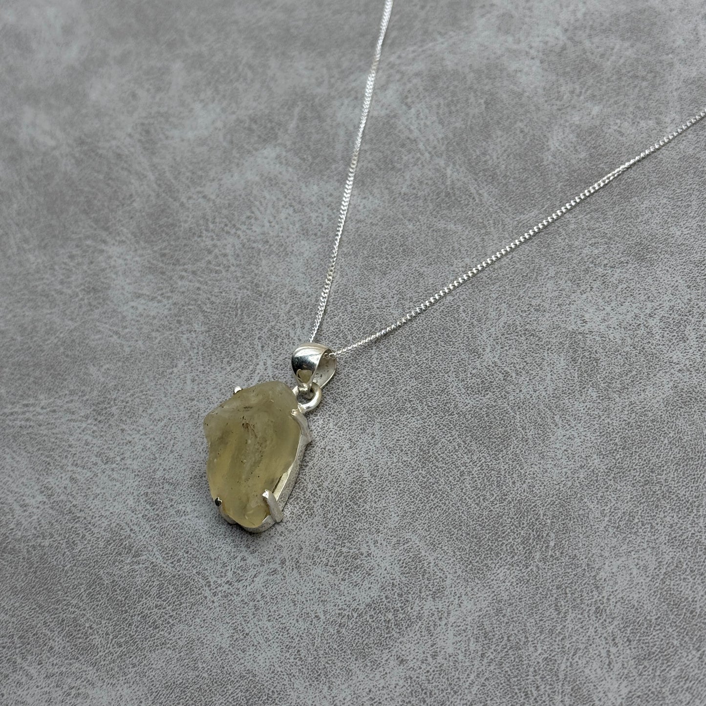 Sterling Silver 925 Libyan Desert Glass Necklace | TRANSFORMATION | ABUNDANCE | INSPIRATION