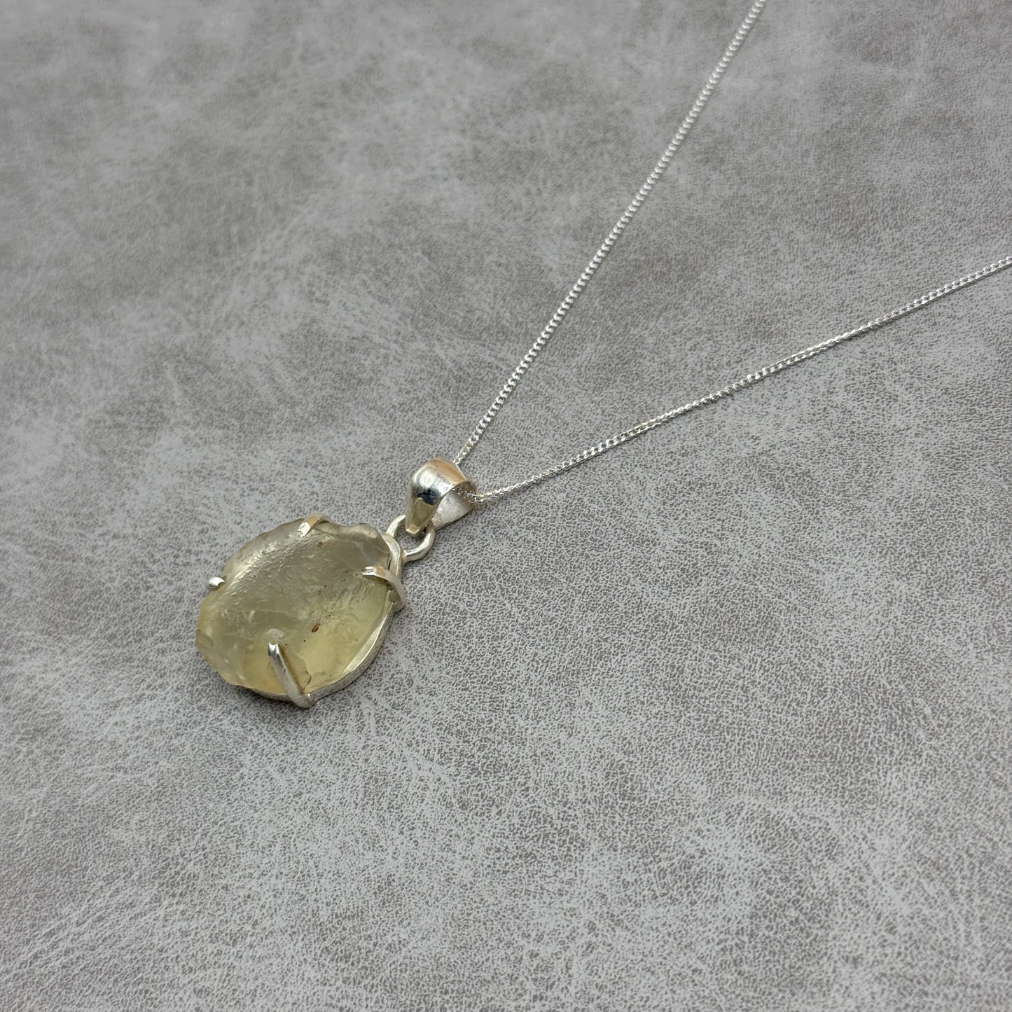 Sterling Silver 925 Libyan Desert Glass Necklace | TRANSFORMATION | ABUNDANCE | INSPIRATION