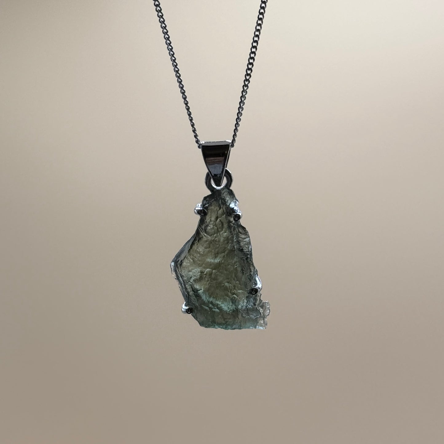 Moldavite Necklace Sterling Silver | TRANSFORMATIVE TEKTITE