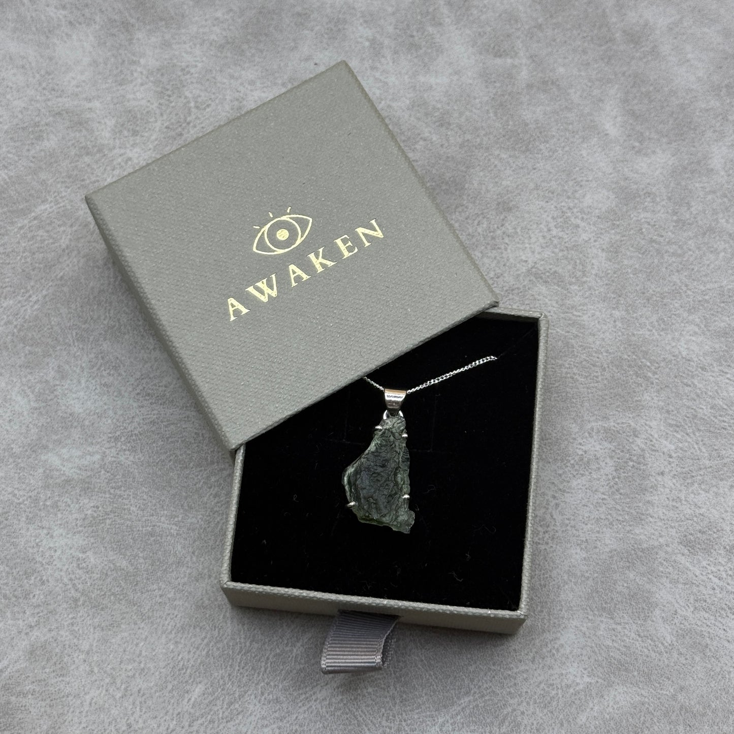 Moldavite Necklace Sterling Silver | TRANSFORMATIVE TEKTITE