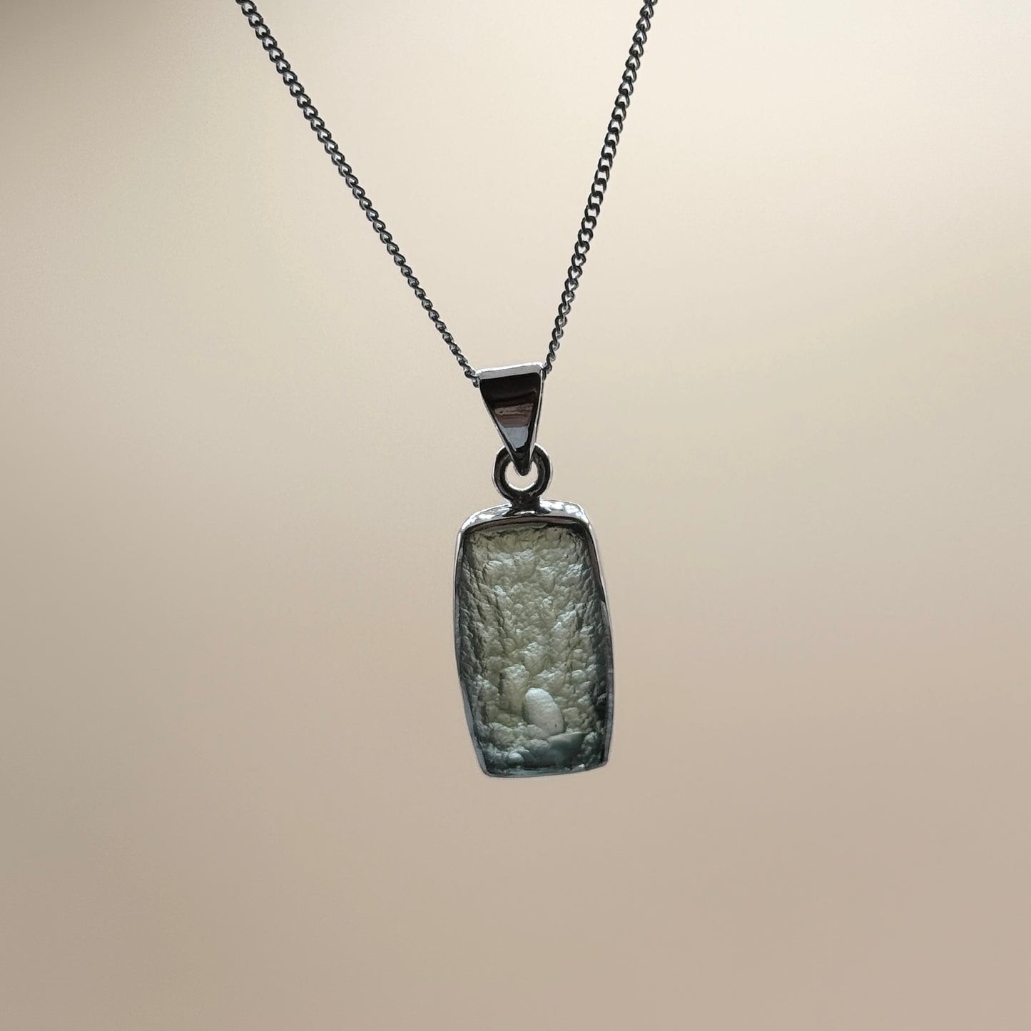 Moldavite Necklace Sterling Silver | TRANSFORMATIVE TEKTITE