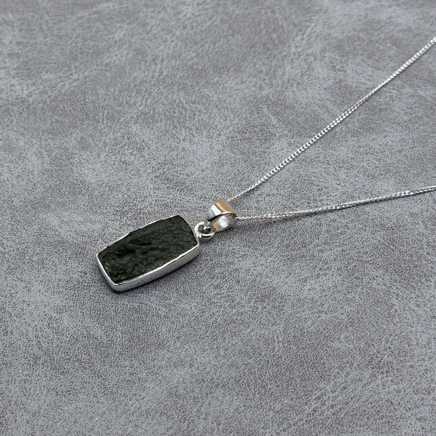 Moldavite Necklace Sterling Silver | TRANSFORMATIVE TEKTITE