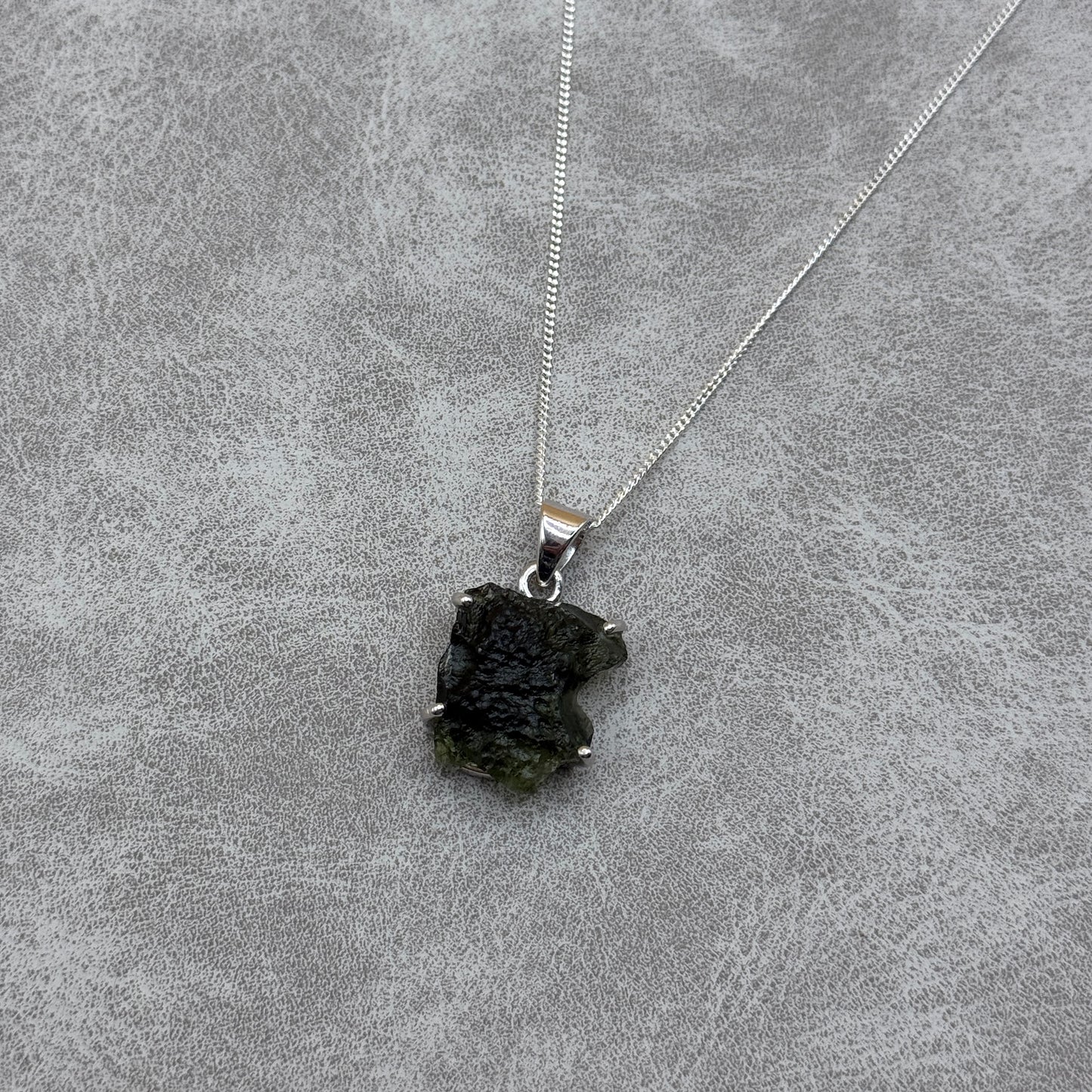 Moldavite Necklace Sterling Silver | TRANSFORMATIVE TEKTITE