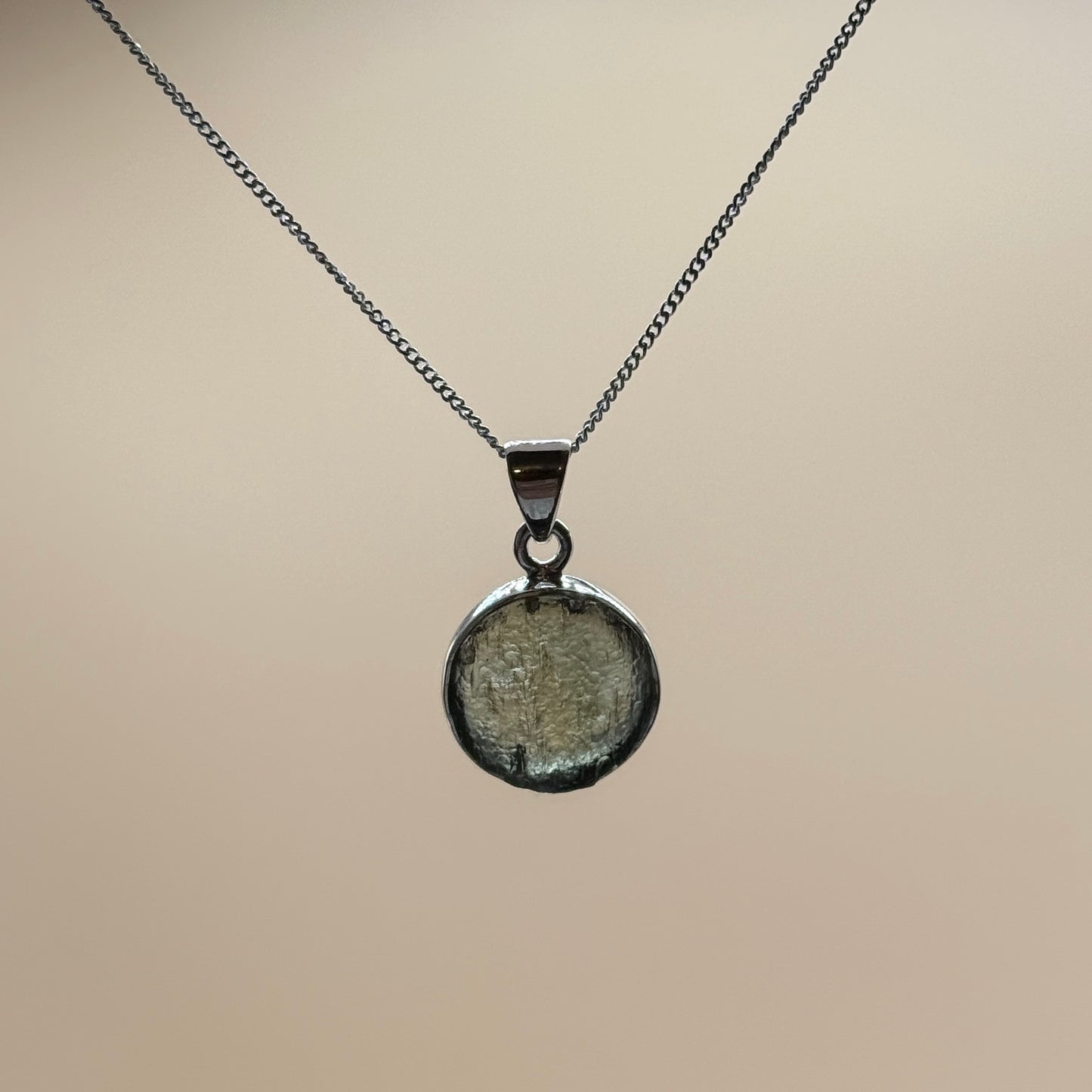 Moldavite Necklace Sterling Silver | TRANSFORMATIVE TEKTITE