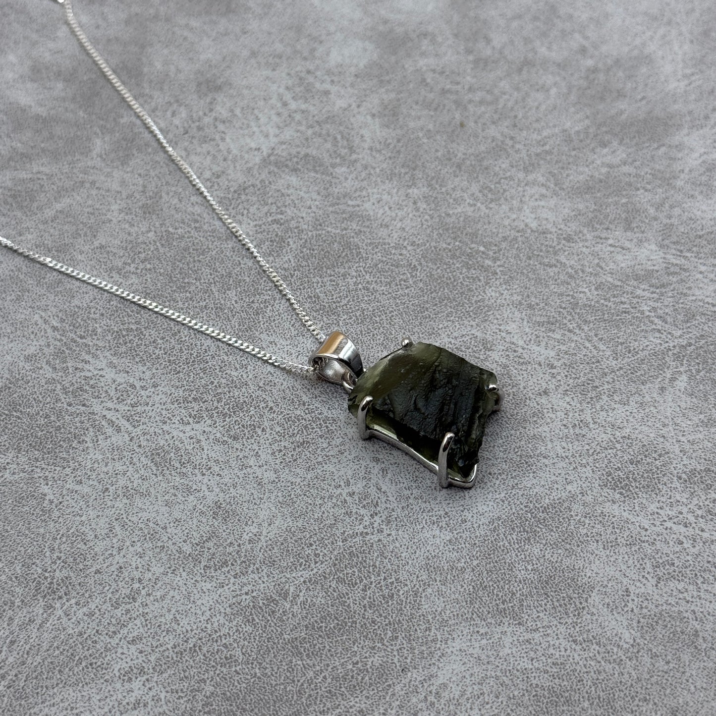 Moldavite Necklace Sterling Silver | TRANSFORMATIVE TEKTITE