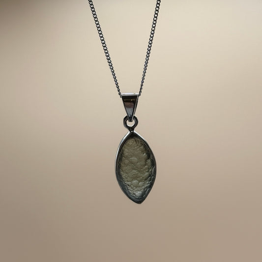 Moldavite Necklace Sterling Silver | TRANSFORMATIVE TEKTITE