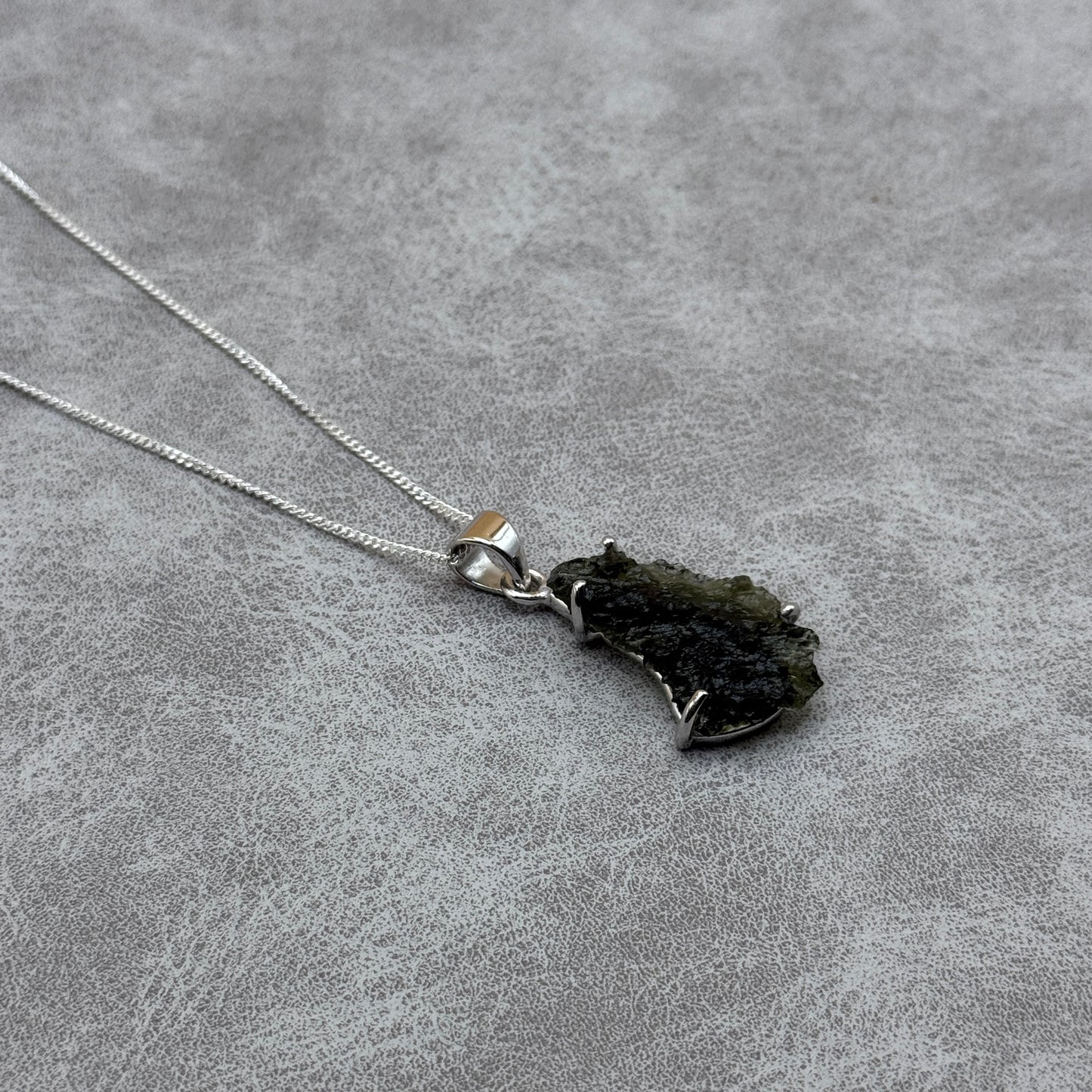 Moldavite Necklace Sterling Silver | TRANSFORMATIVE TEKTITE