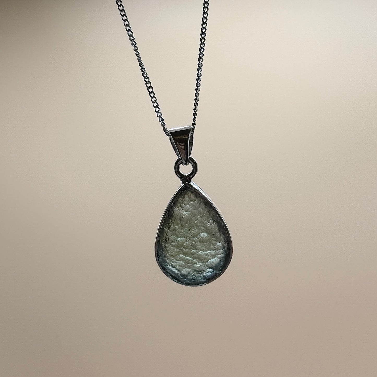 Moldavite Necklace Sterling Silver | TRANSFORMATIVE TEKTITE