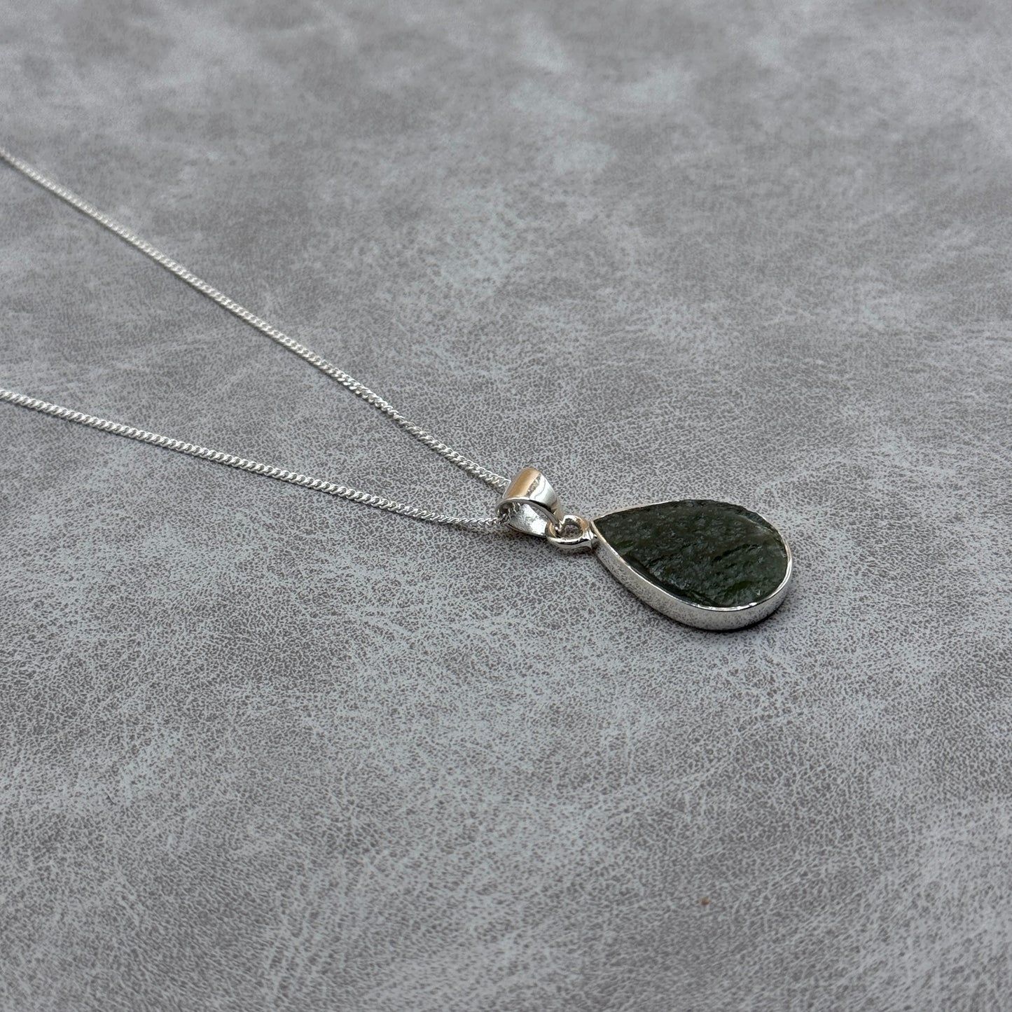 Moldavite Necklace Sterling Silver | TRANSFORMATIVE TEKTITE