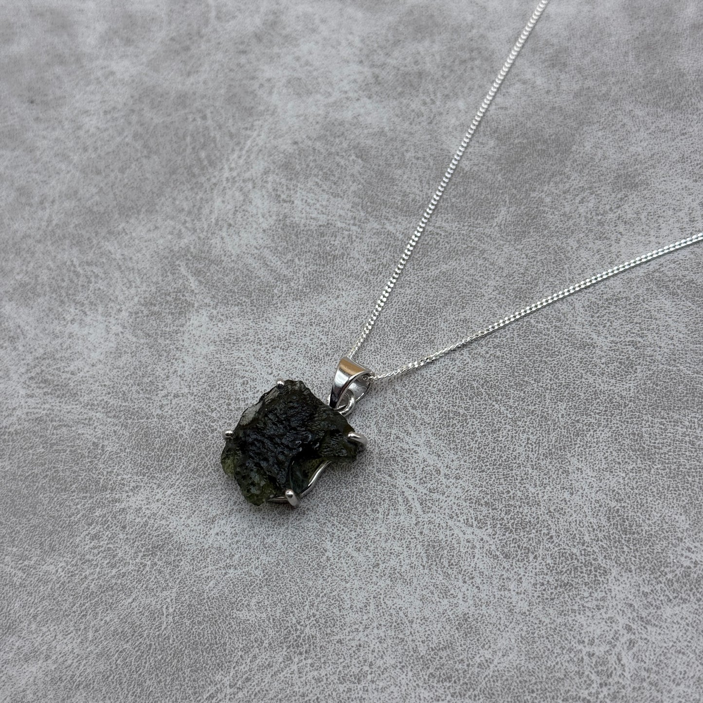 Moldavite Necklace Sterling Silver | TRANSFORMATIVE TEKTITE