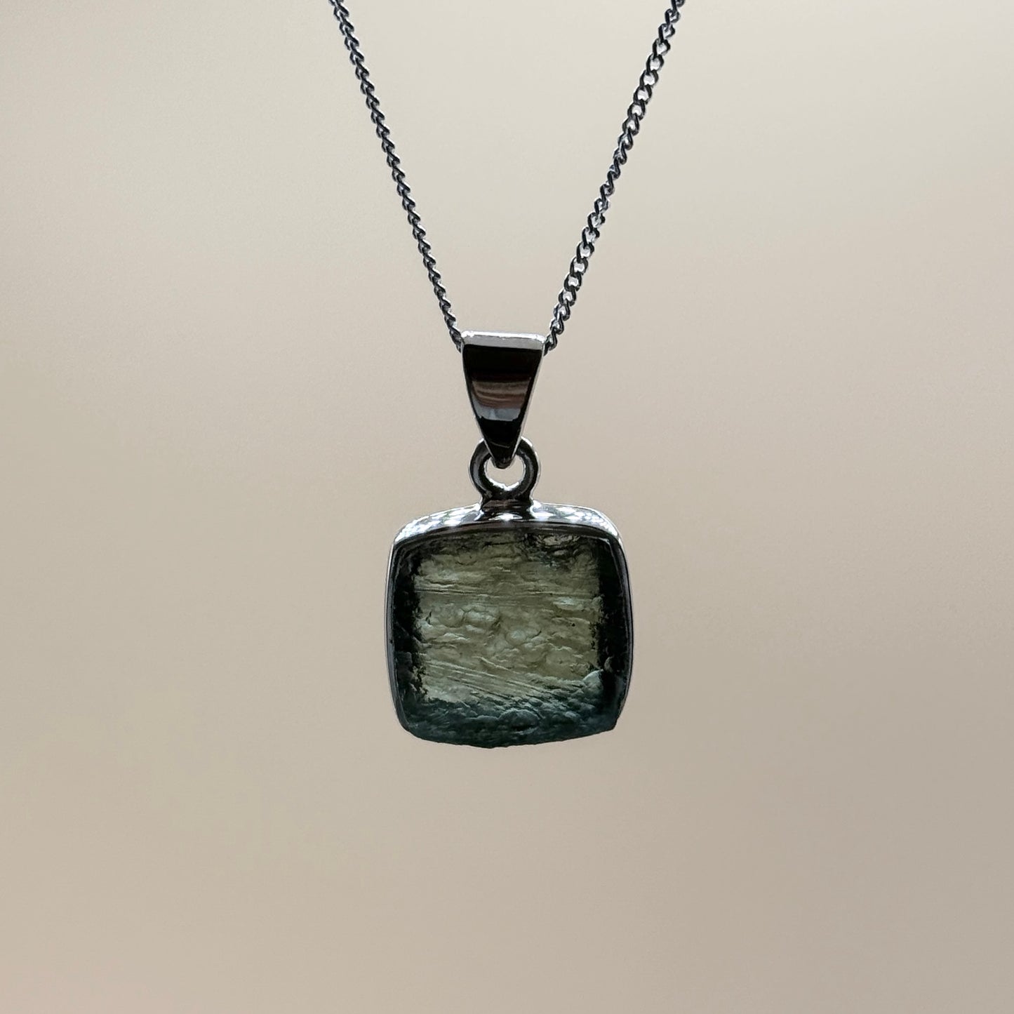 Moldavite Necklace Sterling Silver | TRANSFORMATIVE TEKTITE