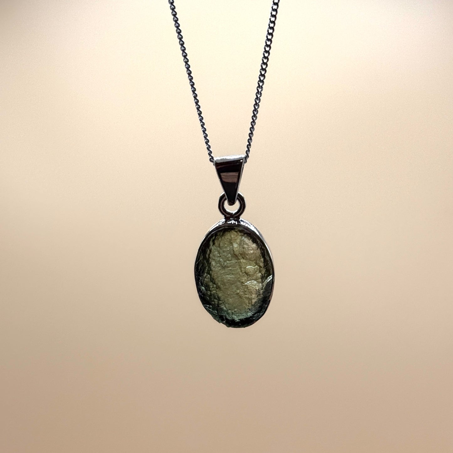 Moldavite Necklace Sterling Silver | TRANSFORMATIVE TEKTITE