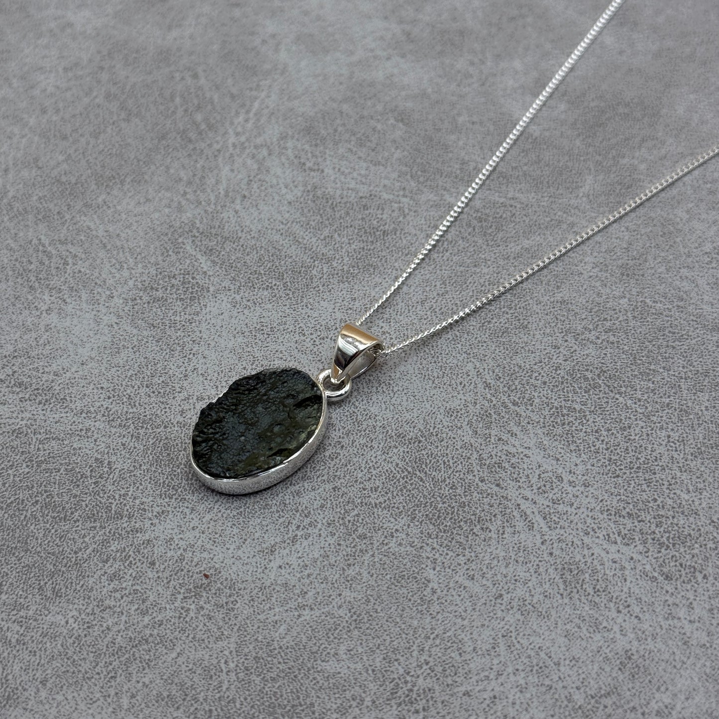 Moldavite Necklace Sterling Silver | TRANSFORMATIVE TEKTITE