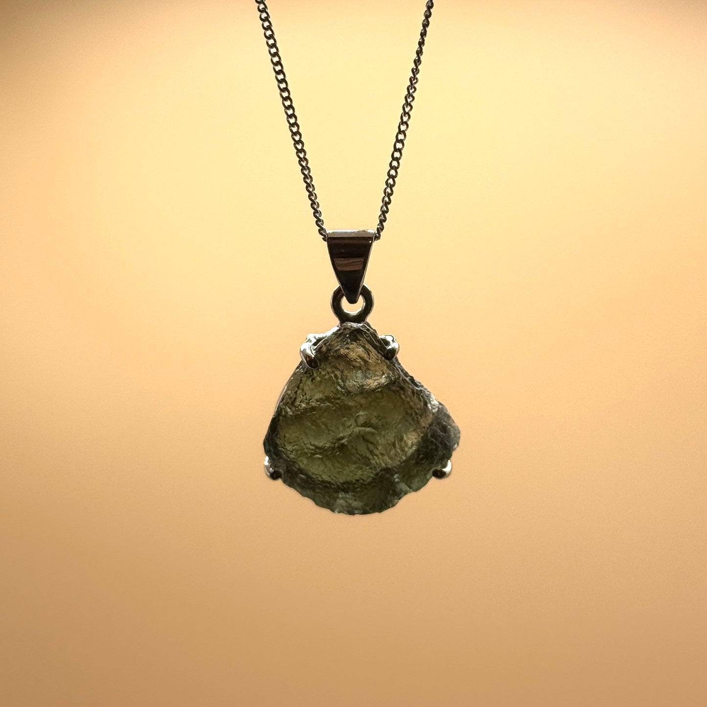 Moldavite Necklace Sterling Silver | TRANSFORMATION | EXPANSION | GROWTH