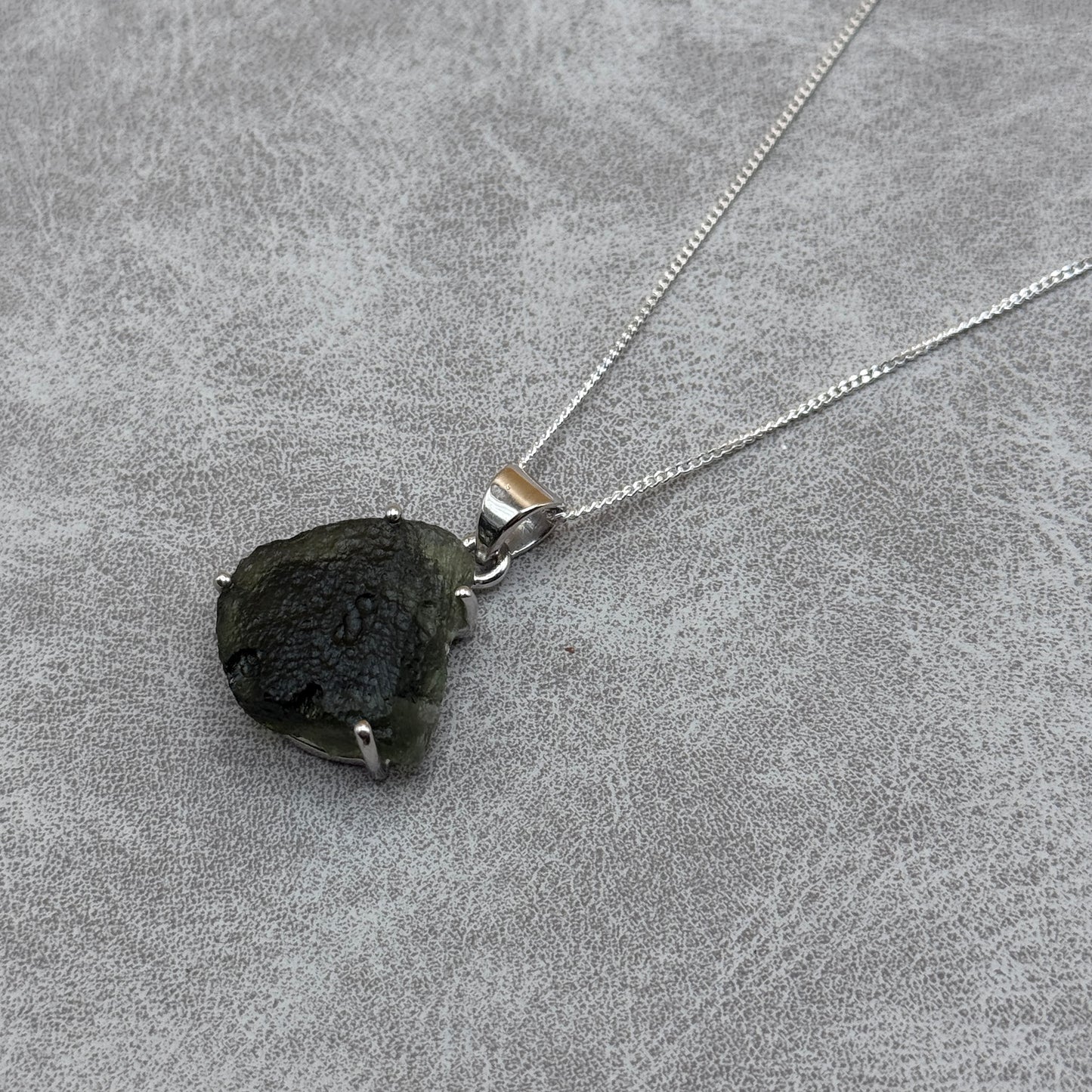 Moldavite Necklace Sterling Silver | TRANSFORMATION | EXPANSION | GROWTH