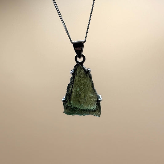 Moldavite Necklace Sterling Silver | TRANSFORMATION | EXPANSION | GROWTH