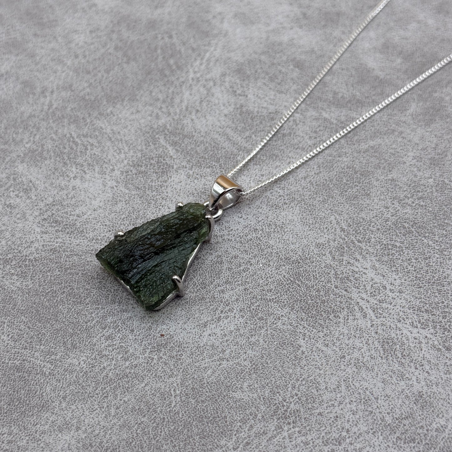 Moldavite Necklace Sterling Silver | TRANSFORMATION | EXPANSION | GROWTH