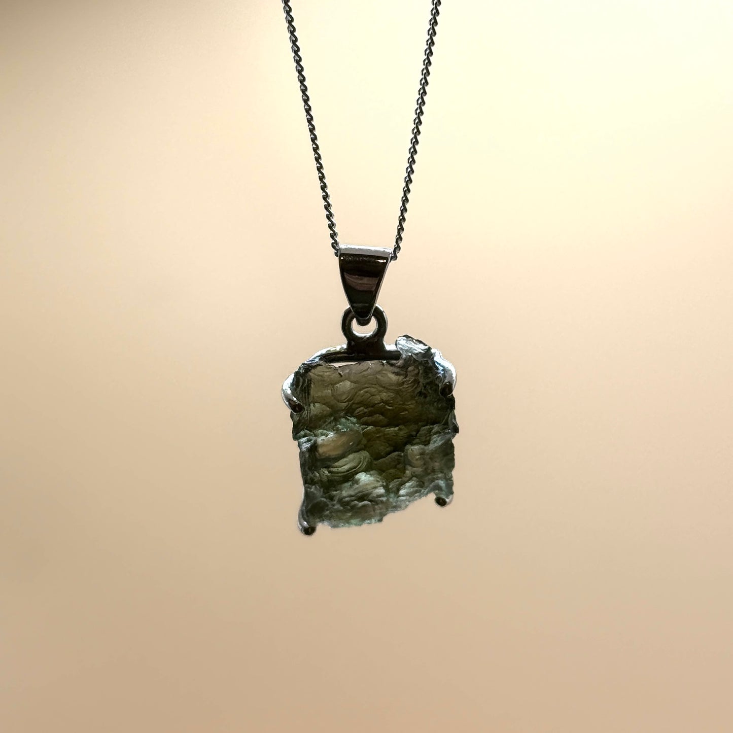 Moldavite Necklace Sterling Silver | TRANSFORMATION | EXPANSION | GROWTH