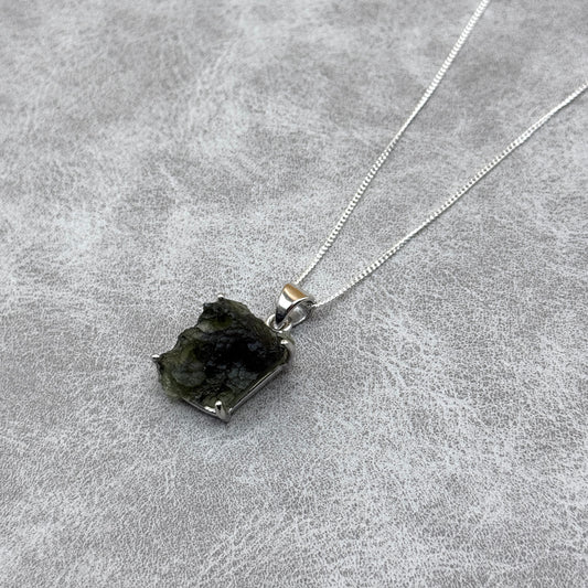 Moldavite Necklace Sterling Silver | TRANSFORMATION | EXPANSION | GROWTH