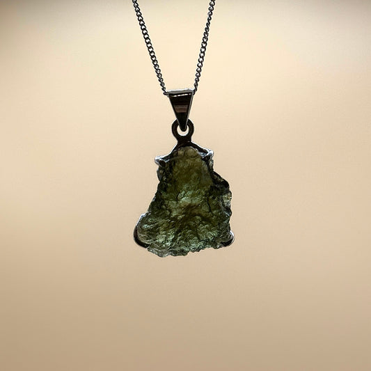 Moldavite Necklace Sterling Silver | TRANSFORMATION | EXPANSION | GROWTH