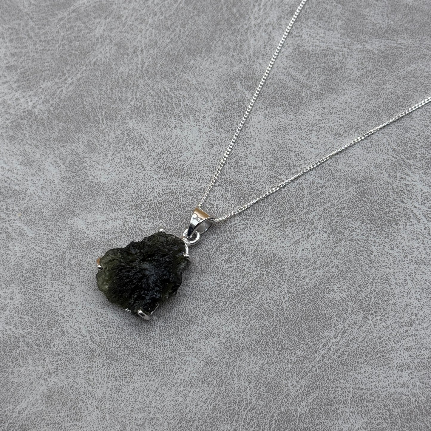 Moldavite Necklace Sterling Silver | TRANSFORMATION | EXPANSION | GROWTH