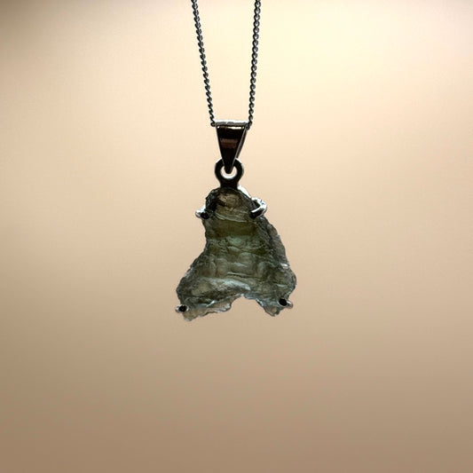 Moldavite Necklace Sterling Silver | TRANSFORMATION | EXPANSION | GROWTH