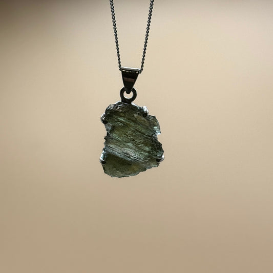 Moldavite Necklace Sterling Silver | TRANSFORMATION | EXPANSION | GROWTH