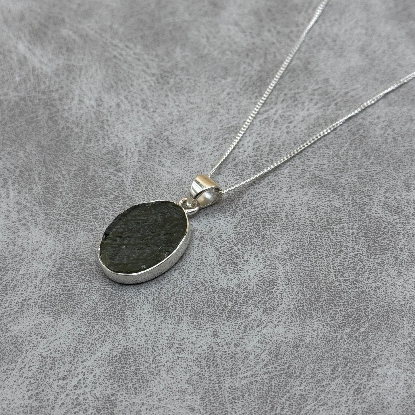 Moldavite Necklace Sterling Silver | TRANSFORMATIVE TEKTITE