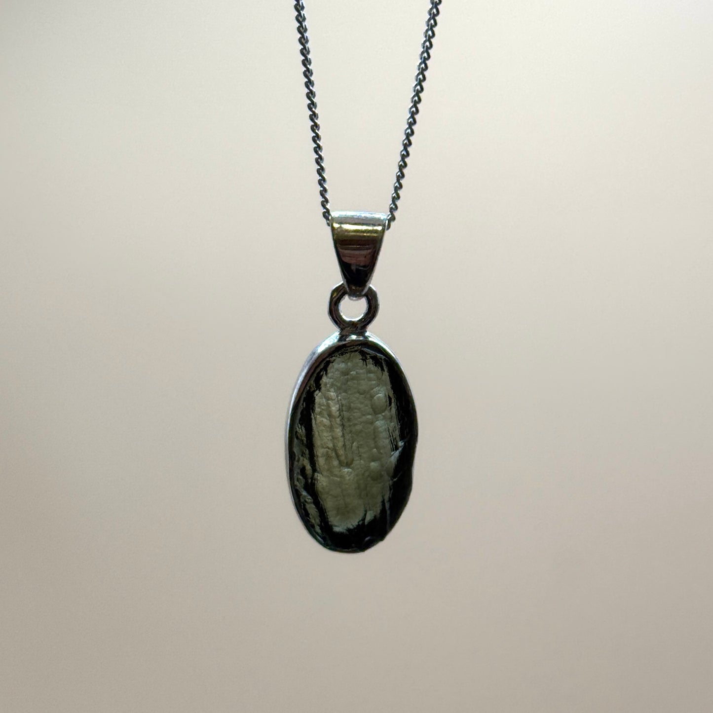 Moldavite Necklace Sterling Silver | TRANSFORMATIVE TEKTITE