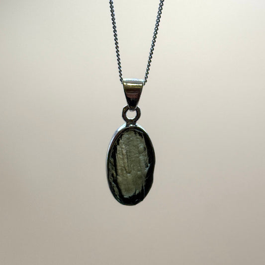 Moldavite Necklace Sterling Silver | TRANSFORMATIVE TEKTITE