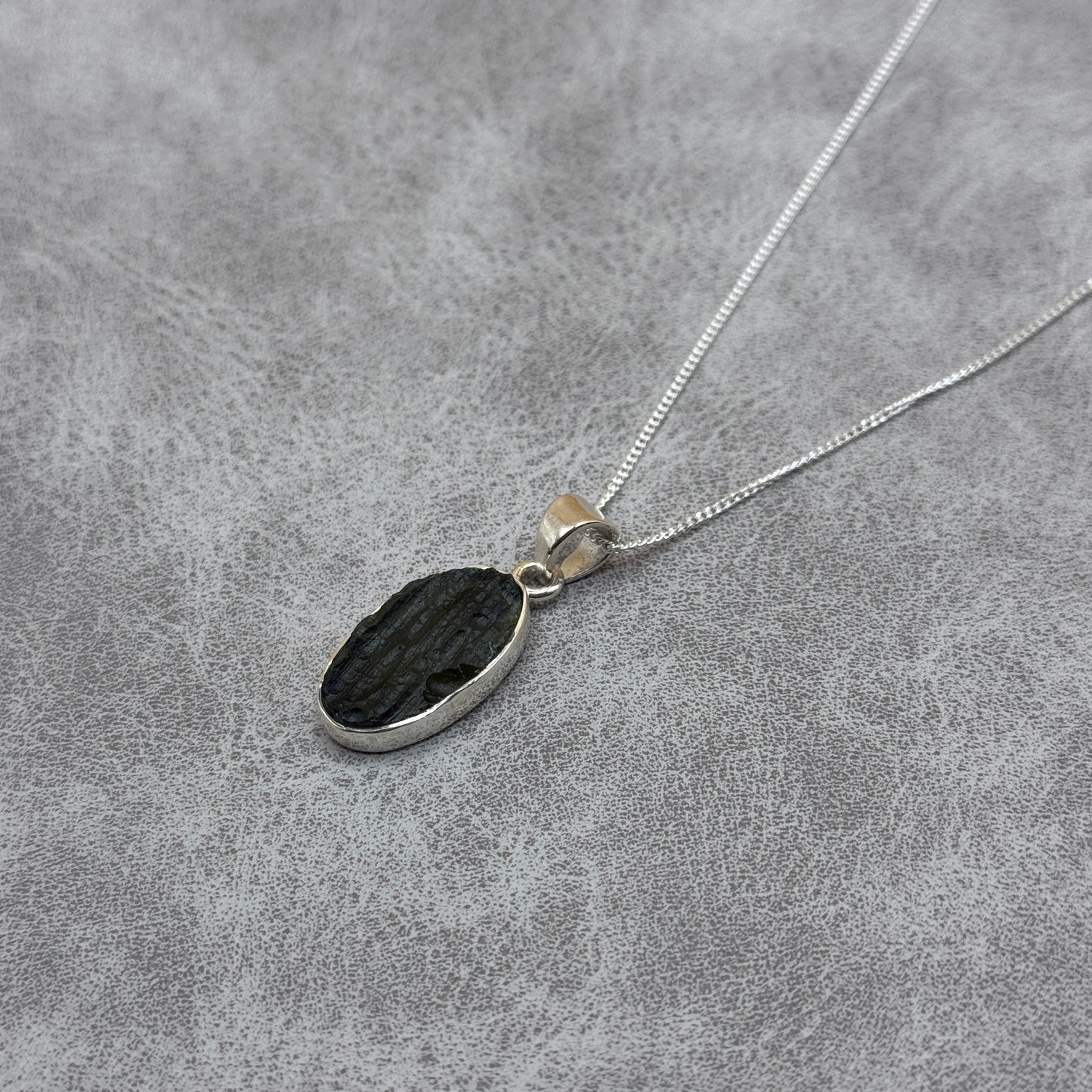 Moldavite Necklace Sterling Silver | TRANSFORMATIVE TEKTITE