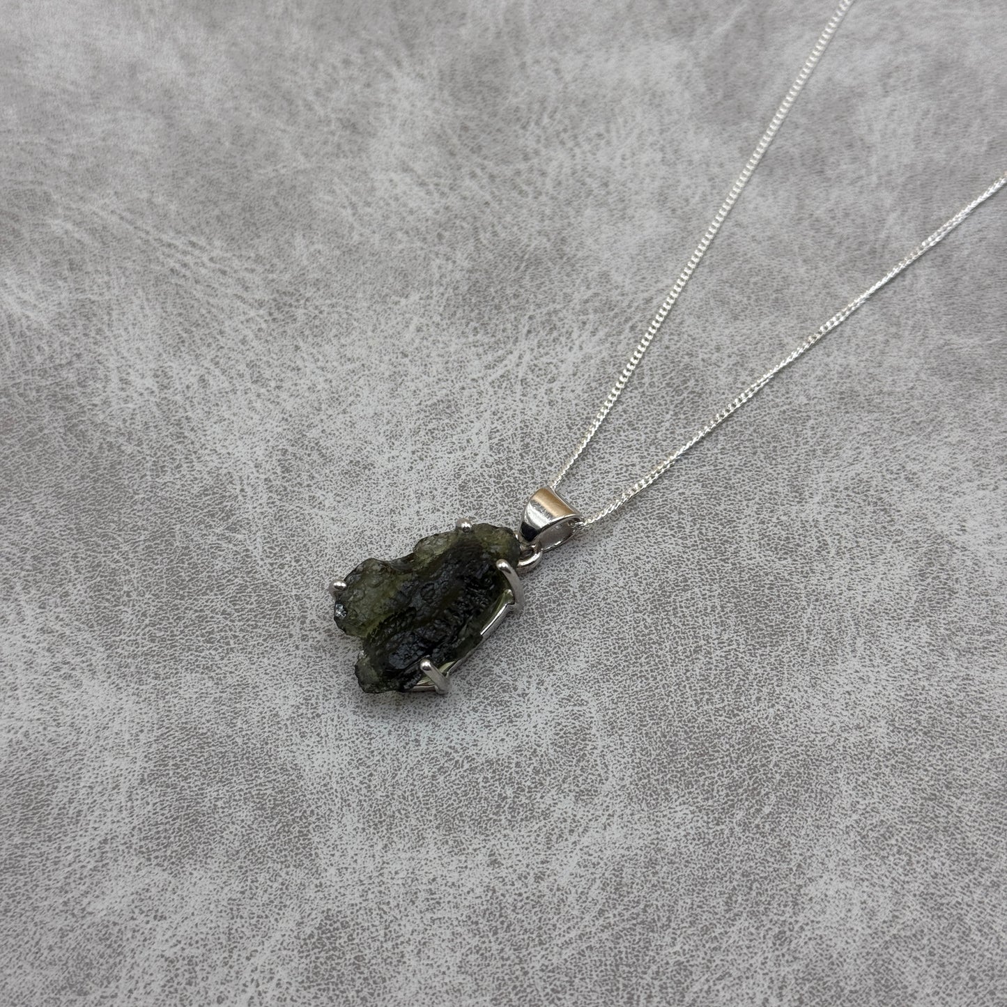 Moldavite Necklace Sterling Silver | TRANSFORMATIVE TEKTITE