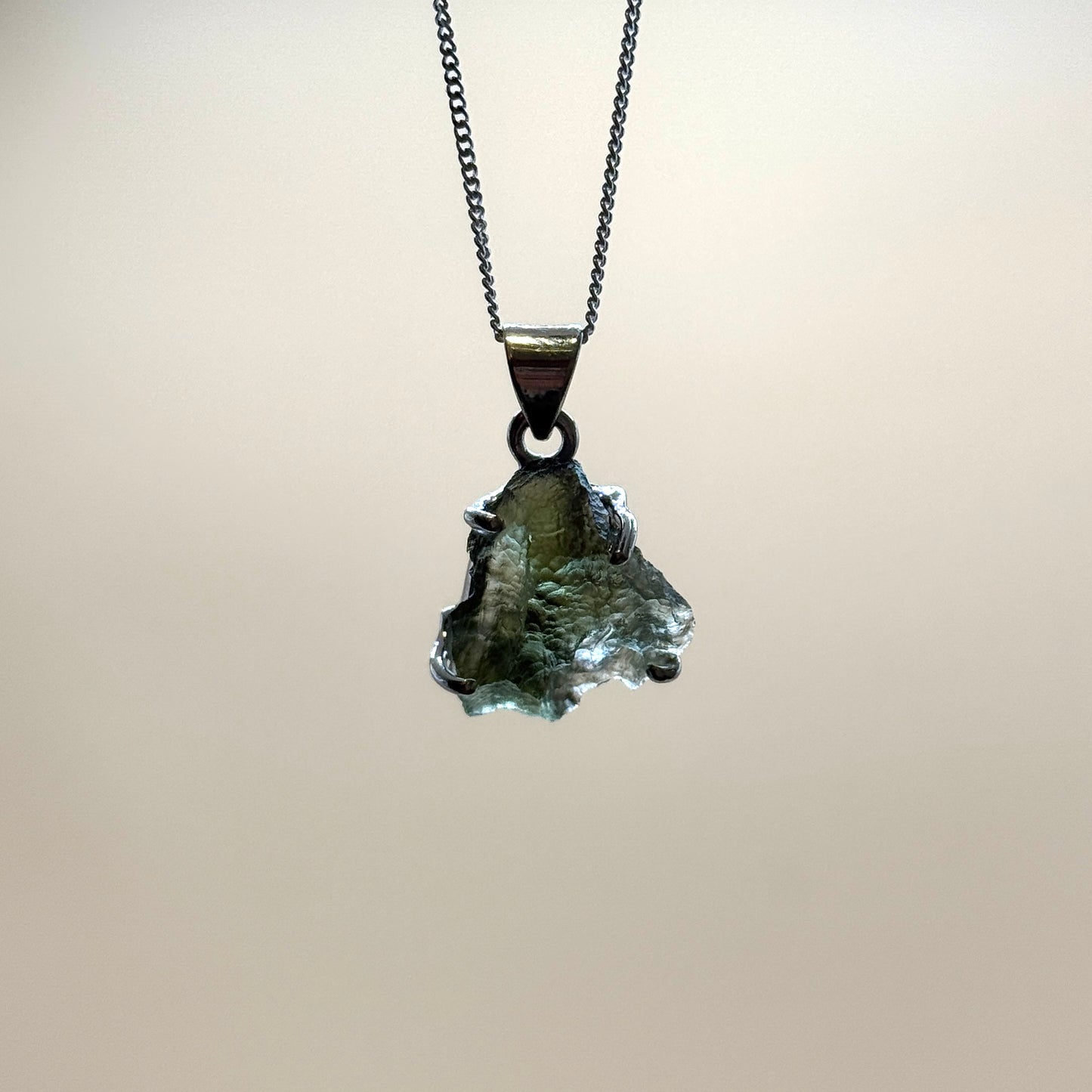 Moldavite Necklace Sterling Silver | TRANSFORMATIVE TEKTITE