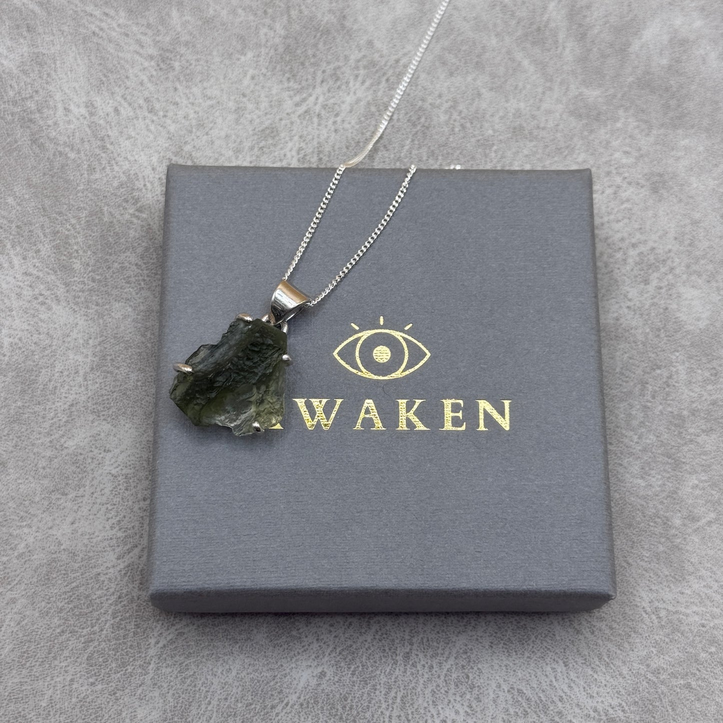 Moldavite Necklace Sterling Silver | TRANSFORMATIVE TEKTITE