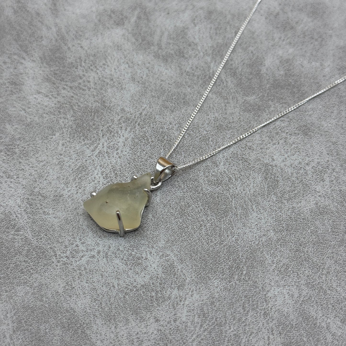 Sterling Silver 925 Libyan Desert Glass Necklace | TRANSFORMATION | ABUNDANCE | INSPIRATION