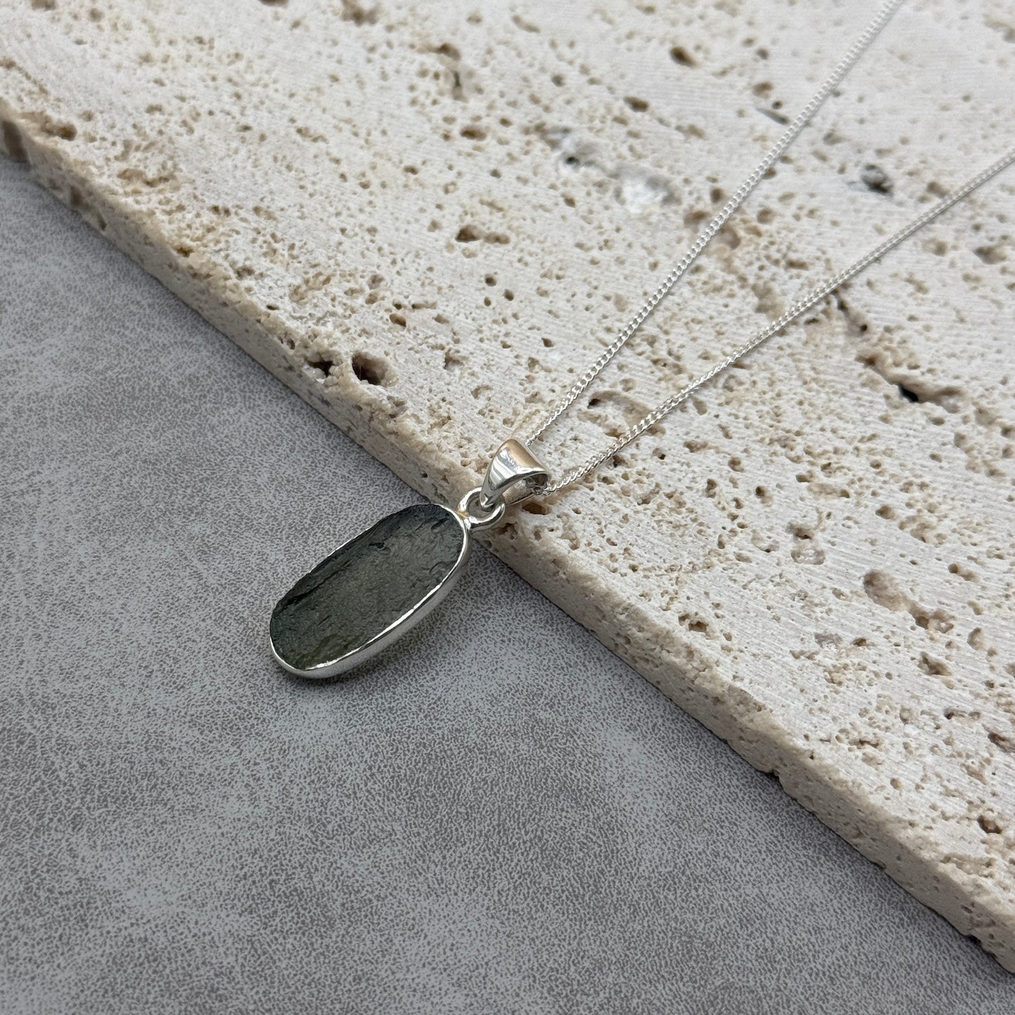 Moldavite Necklace Sterling Silver | TRANSFORMATION | EXPANSION | GROWTH